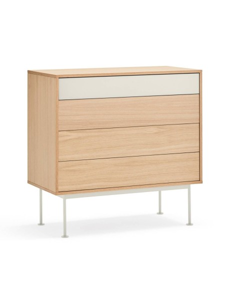 Teulat cómoda minimalista YOKO 90x45, CREMA, ROBLE