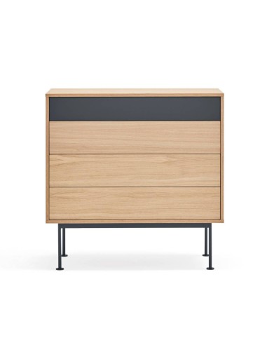 Teulat confortável minimalista YOKO 90x45, cinza antracite, Carvalho