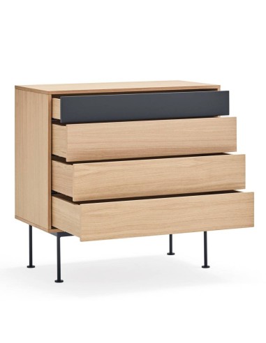 Teulat confortável minimalista YOKO 90x45, cinza antracite, Carvalho