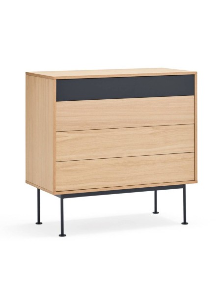 Teulat confortável minimalista YOKO 90x45, cinza antracite, Carvalho