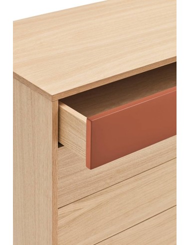 Teulat cómoda minimalista YOKO 90x45, TEJA, ROBLE