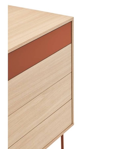 Teulat cómoda minimalista YOKO 90x45, TEJA, ROBLE