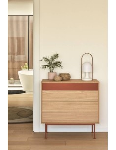 Teulat cómoda minimalista YOKO 90x45, TEJA, ROBLE 2