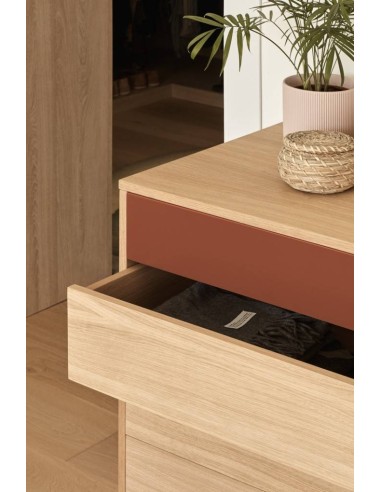 Teulat cómoda minimalista YOKO 90x45, TEJA, ROBLE