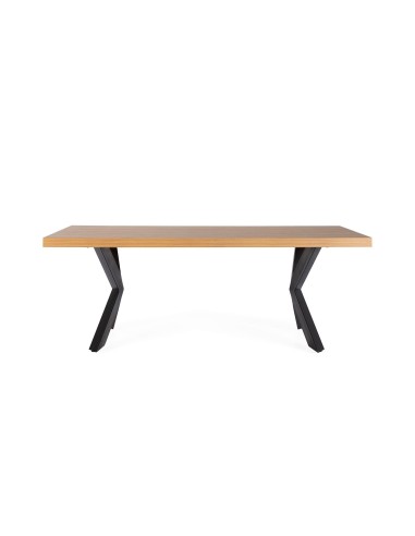 MESA DISEÑO INDUSTRIAL RAYO 200x100,ROBLE-METAL.