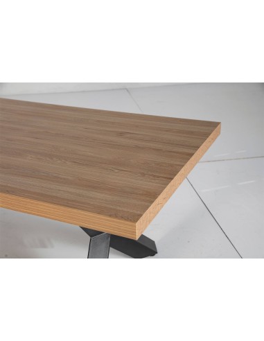 MESA DISEÑO INDUSTRIAL RAYO 200x100, ROBLE, METAL.