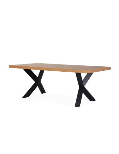MESA DISEÑO INDUSTRIAL RAYO 200x100, ROBLE, METAL.