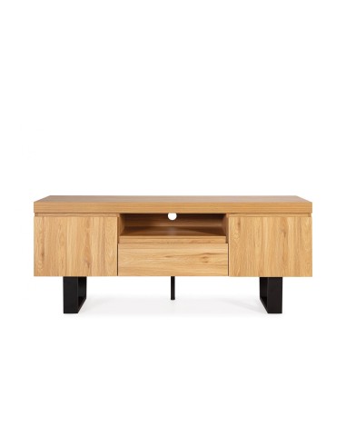 MUEBLE DE TV DE DISEÑO SALEM 150x40, roble, metal negro.