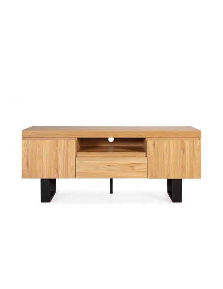 MUEBLE DE TV DE DISEÑO SALEM 150x40, roble, metal negro.