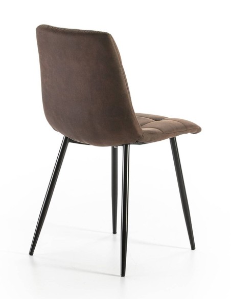 Cadeira de design FRIDA, microfibra, metal preto