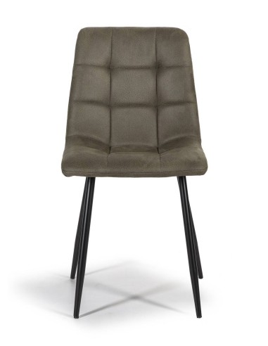 Cadeira de design FRIDA, microfibra, metal preto