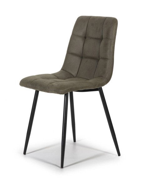 Cadeira de design FRIDA, microfibra, metal preto