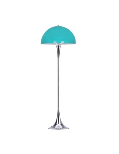 Lámpara de pie Pantera 50x130, metal cromada, turquesa