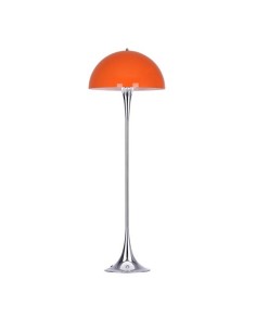Lâmpada de assoalho Pantera 50x130, metal cromado, laranja