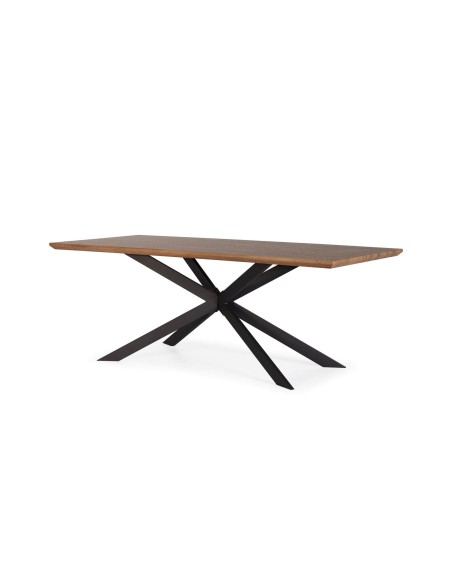 Mesa RUBIK de design industrial, Carvalho / metal preto.