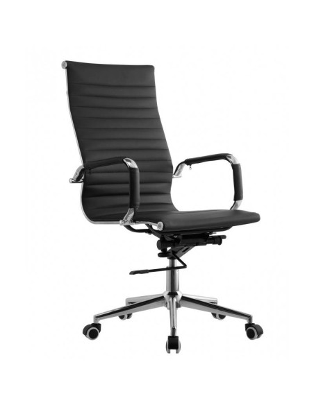 Sillón de oficina EA, alto, gas, basculante profundo, similpiel negra