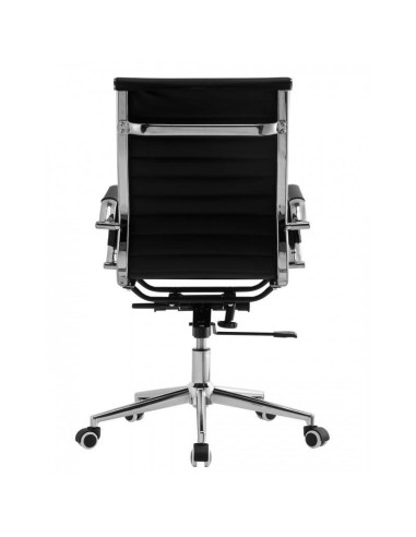 Sillón de oficina EAM, gas, basculante profundo, similpiel negro