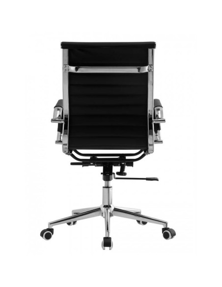 Sillón de oficina EAM, gas, basculante profundo, similpiel negro