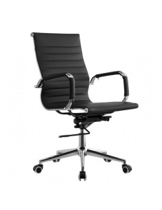 Sillón de oficina EAM, gas, basculante profundo, similpiel negro