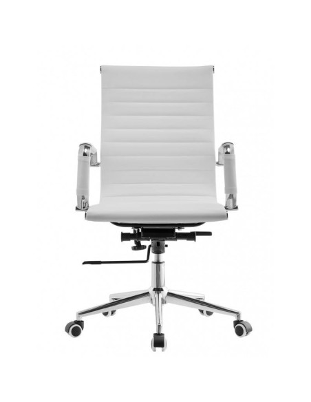 Sillón de oficina EAM, gas, basculante profundo, similpiel blanco