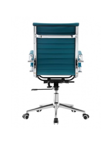 Sillón de oficina EAM, gas, basculante profundo, similpiel turquesa