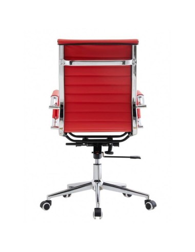 Sillón de oficina EAM, gas, basculante profundo, similpiel rojo