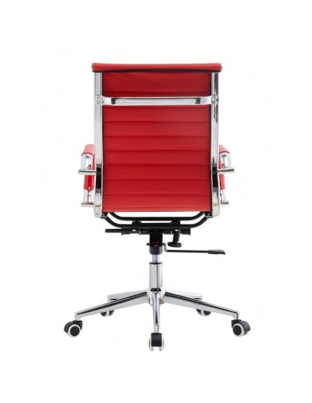 Sillón de oficina EAM, gas, basculante profundo, similpiel rojo