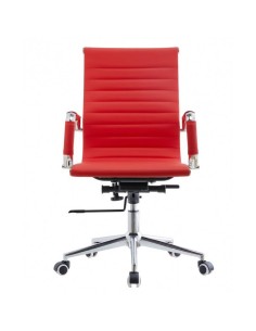 Sillón de oficina EAM, gas, basculante profundo, similpiel rojo 2