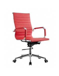 Sillón de oficina EAM, gas, basculante profundo, similpiel rojo