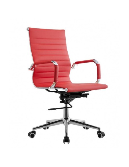Sillón de oficina EAM, gas, basculante profundo, similpiel rojo