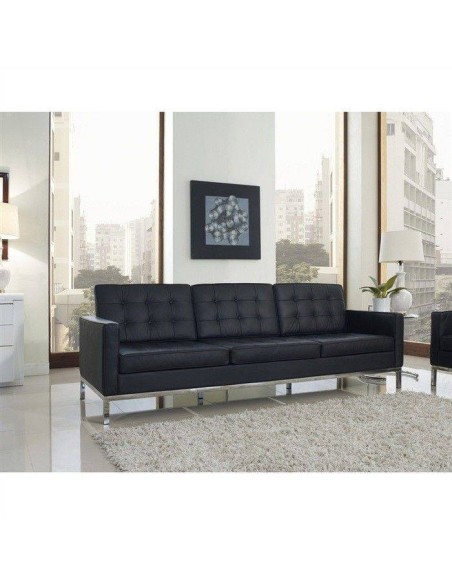 Sofá contemporáneo FLORENCE 3 plazas, cuero sintético.