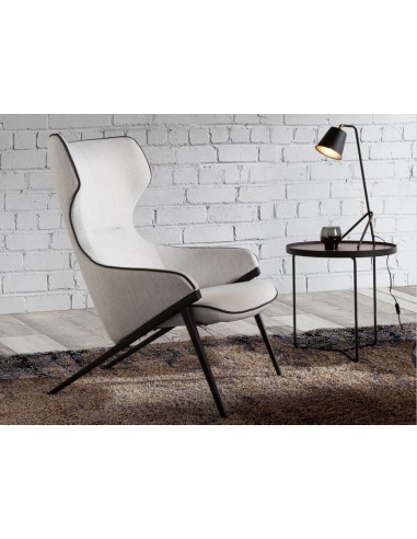 Poltrona de Design Urso, tecido, pernas aço preto