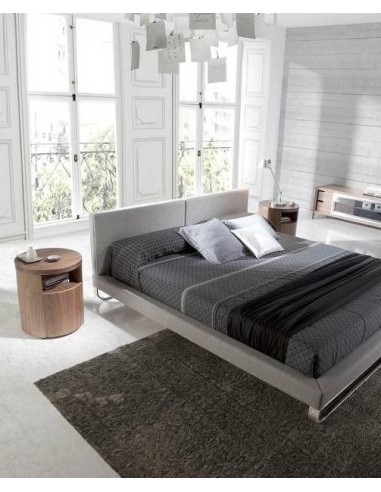 MESA DE CABECEIRA REDONDA POLARIS, MADEIRA NOGUEIRA