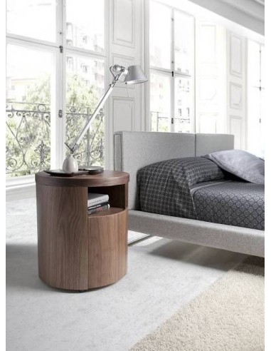 MESA DE CABECEIRA REDONDA POLARIS, MADEIRA NOGUEIRA