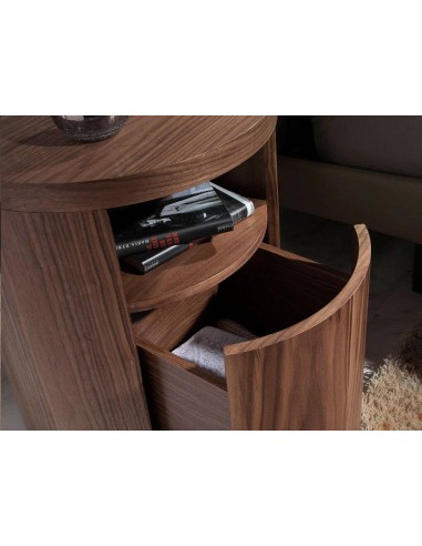 MESA DE CABECEIRA REDONDA POLARIS, MADEIRA NOGUEIRA