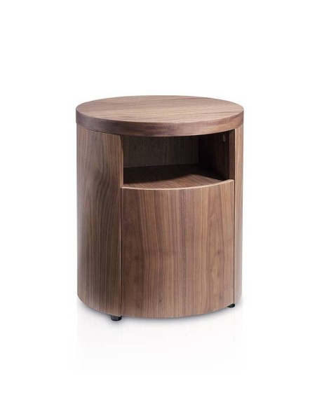 MESA DE CABECEIRA REDONDA POLARIS, MADEIRA NOGUEIRA