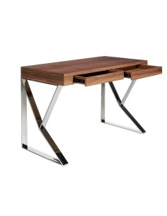 Mesa BLIND 120x60, nogueira, aço CROMADO 2
