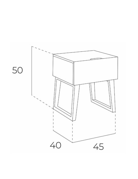 MESITA NOCHE DREAM 45x40, MADERA NOGAL