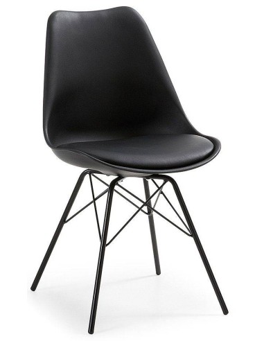 Silla de diseño LARS, Patas metalicas,  Asiento Plastico