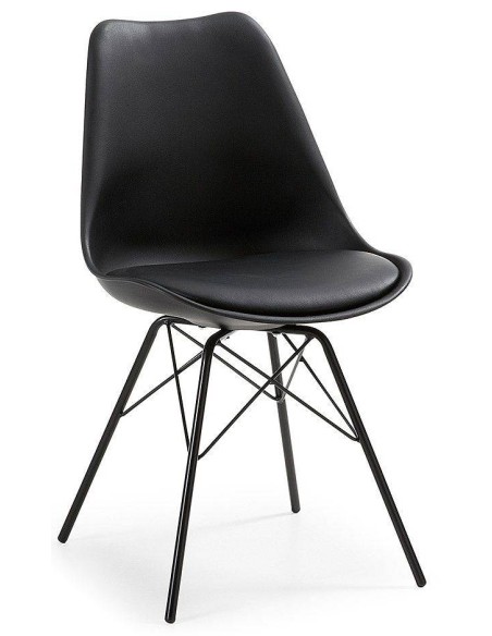 Cadeira de design LARS, Pés de metal, Assento Plástico