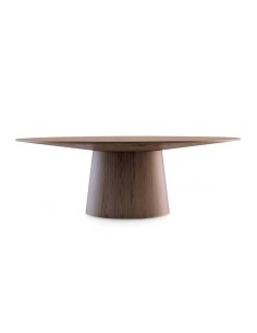 MESA DE COMEDOR OVALADA KING 220x110, madera NOGAL
