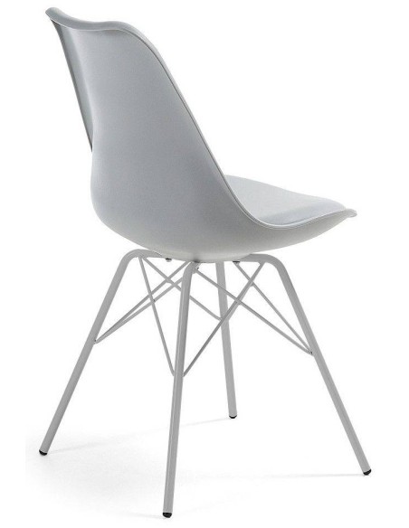 Cadeira de design LARS, Pés de metal, Assento Plástico