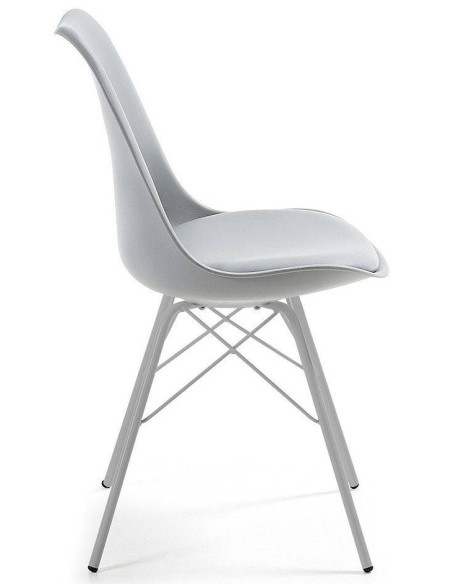 Cadeira de design LARS, Pés de metal, Assento Plástico