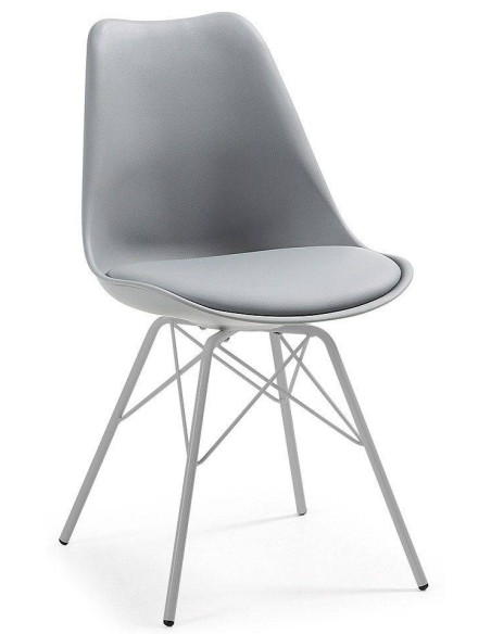 Cadeira de design LARS, Pés de metal, Assento Plástico