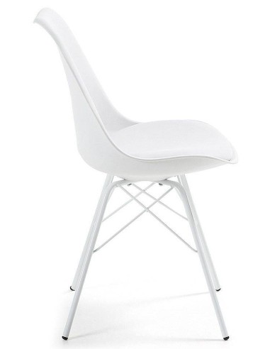 Silla de diseño LARS, Patas metalicas,  Asiento Plastico