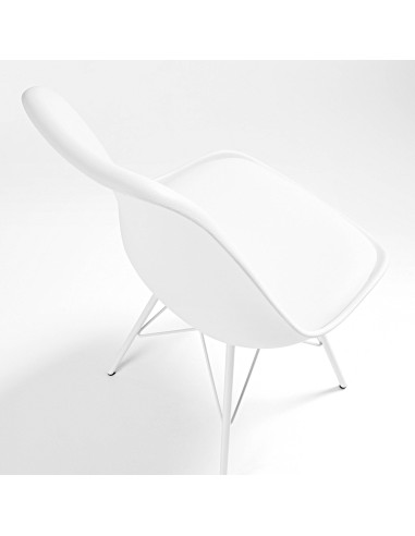 Silla De Cocina Lars, Patas Metalicas, Asiento Plastico