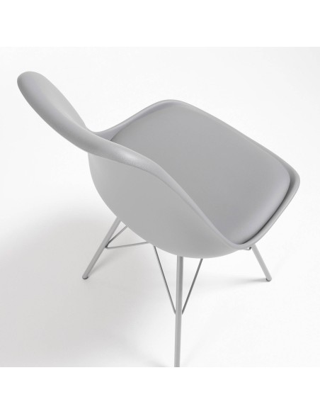 Cadeira De Cozinha Lars, Pés De Metal, Assento Plástico