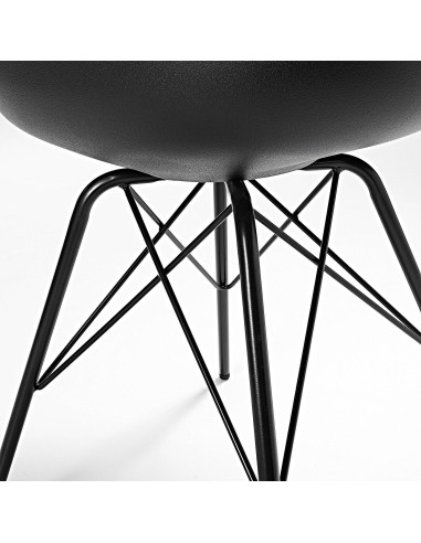 Silla De Cocina Lars, Patas Metalicas, Asiento Plastico