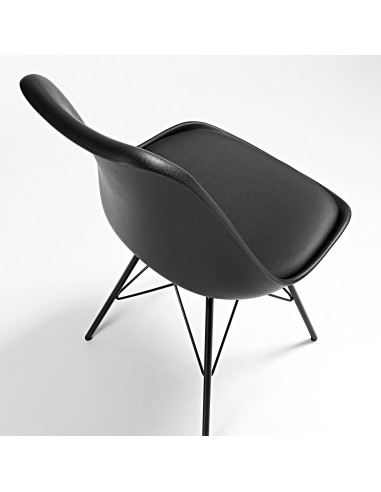 Silla De Cocina Lars, Patas Metalicas, Asiento Plastico