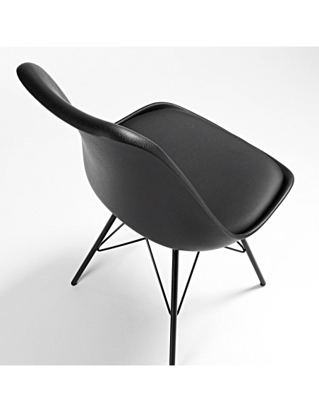 Silla De Cocina Lars, Patas Metalicas, Asiento Plastico